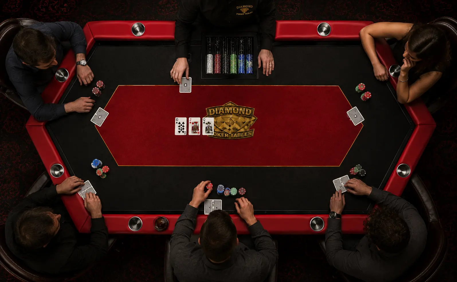 Guests enjoying a poker event